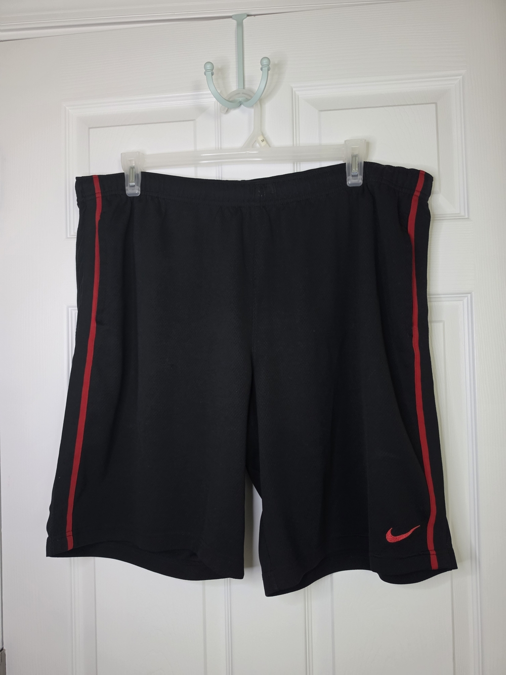 Nike Black Athletic Shorts with Red Trim